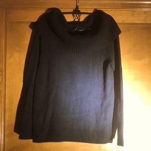 AT 40% Merino Wool Cowl-neck/Off Shoulder Sweater
